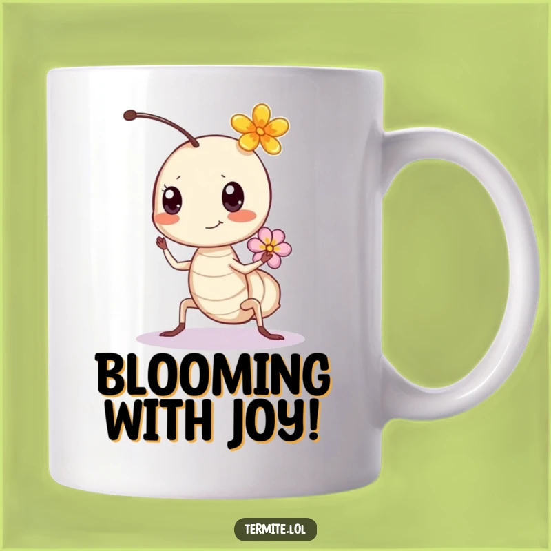 Funny Bouncing Termite Mug - Flower Power Joy, Perfect Funny Gift