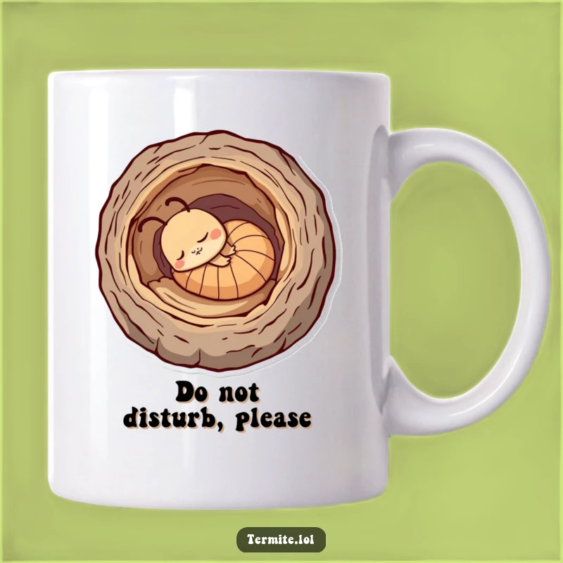Funny Sleepy Termite Mug - Cozy Log Nap, Perfect Funny Gift