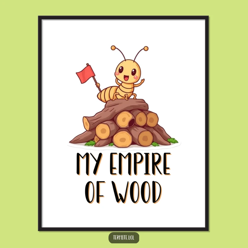 Funny Triumphant Termite Digital Art Print - Victory Moment, Perfect Funny Gift