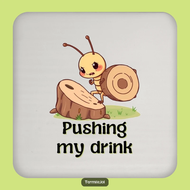 Funny Determined Termite Drink Coaster - Support Your Drink, Funny Gift