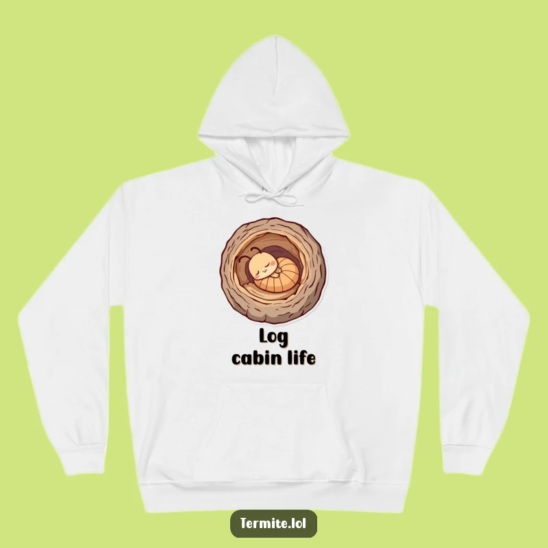 Funny Sleepy Termite Hoodie - Ultimate Cozy Log, Ideal Funny Gift