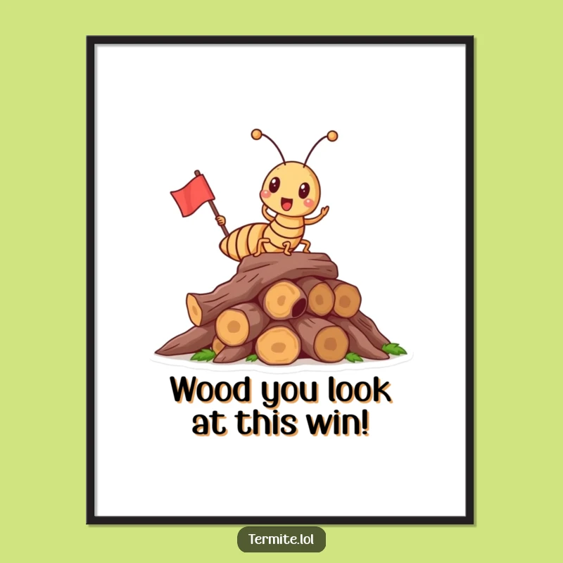 Funny Free Printable Wall Art: Triumphant Termite Flag Downloadable Art Gift
