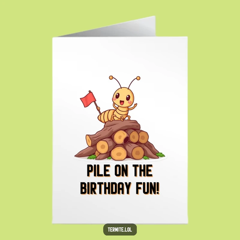 Free Printable Birthday Card: Triumphant Termite Flag Funny Downloadable Gift