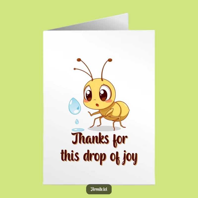 Free Printable Thank You Card: Surprised Termite Dewdrop Funny Downloadable Gift
